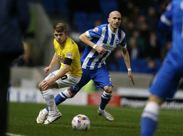 Bruno Saltor in Action: Brighton and Hove Albion vs Derby County, Sky Bet Championship 2015