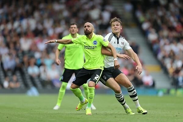 Bruno Saltor in Action: Brighton and Hove Albion vs. Fulham, Sky Bet Championship 2015