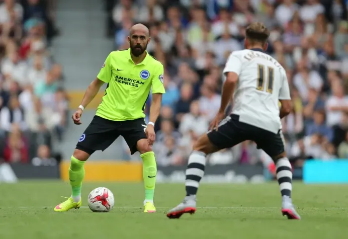 Framed Print : Bruno Saltor in Action: Brighton and Hove Albion vs. Fulham, Championship Clash (August 2015) Framed Print : Bruno Saltor in Action: Brighton and Hove Albion vs. Fulham, Championship Clash (August 2015)