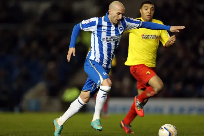 Framed Print : Bruno Saltor in Action: Brighton & Hove Albion vs. Watford, Npower Championship, Amex Stadium, December 29, 2012 Framed Print : Bruno Saltor in Action: Brighton & Hove Albion vs. Watford, Npower Championship, Amex Stadium, December 29, 2012
