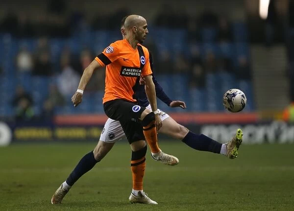 Bruno Saltor in Action: Millwall vs. Brighton and Hove Albion, Sky Bet Championship 2015