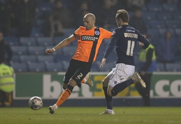 Bruno Saltor in Action: Millwall vs. Brighton and Hove Albion, Championship Showdown at The Den (17MAR15)