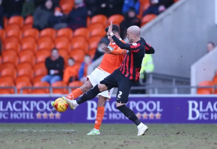 Framed Print : Bruno Saltor of Brighton and Hove Albion in Action against Blackpool (31Jan15) Framed Print : Bruno Saltor of Brighton and Hove Albion in Action against Blackpool (31Jan15)