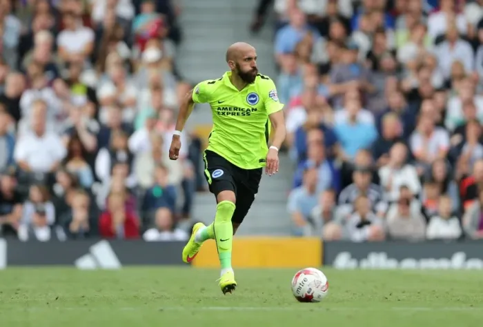 Framed Print : Bruno Saltor of Brighton and Hove Albion in Action against Fulham in Sky Bet Championship Clash, August 2015 Framed Print : Bruno Saltor of Brighton and Hove Albion in Action against Fulham in Sky Bet Championship Clash, August 2015