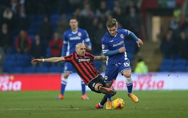 Bruno Saltor of Brighton and Hove Albion Faces Off in Championship Clash against Cardiff City (10FEB15)