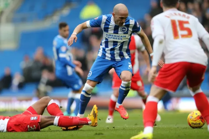Framed Print : Bruno Saltor Defending for Brighton and Hove Albion Against Birmingham City, February 2015 Framed Print : Bruno Saltor Defending for Brighton and Hove Albion Against Birmingham City, February 2015