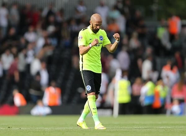 Bruno Saltor's Celebration: Brighton Secure Hard-Fought Victory Over Fulham in Sky Bet Championship (15 / 08 / 2015)