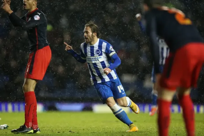 Framed Print : Calderon Scores Dramatic Equalizer: Brighton and Hove Albion 2-2 Reading (December 2014) Framed Print : Calderon Scores Dramatic Equalizer: Brighton and Hove Albion 2-2 Reading (December 2014)