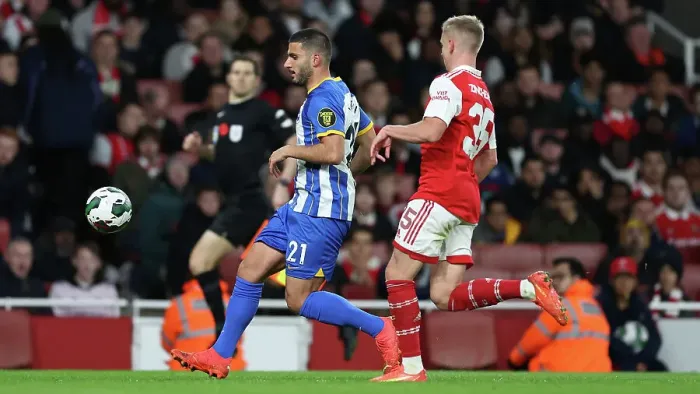 Framed Print : Carabao Cup Clash: Arsenal vs. Brighton & Hove Albion at Emirates Stadium (09NOV22)