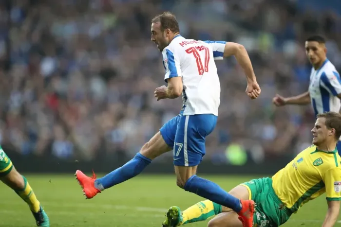 Framed Print : Championship Clash: Brighton and Hove Albion vs. Norwich City at American Express Community Stadium (29Oct16)