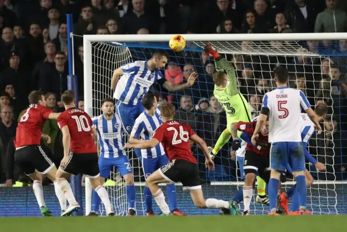 Framed Print : Championship Clash: Brighton and Hove Albion vs. Fulham at American Express Community Stadium (November 2016) Framed Print : Championship Clash: Brighton and Hove Albion vs. Fulham at American Express Community Stadium (November 2016)