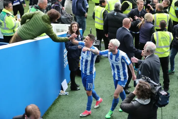 Framed Print : Championship Clash: Brighton and Hove Albion vs. Wigan Athletic at American Express Community Stadium (17th April 2017) Framed Print : Championship Clash: Brighton and Hove Albion vs. Wigan Athletic at American Express Community Stadium (17th April 2017)