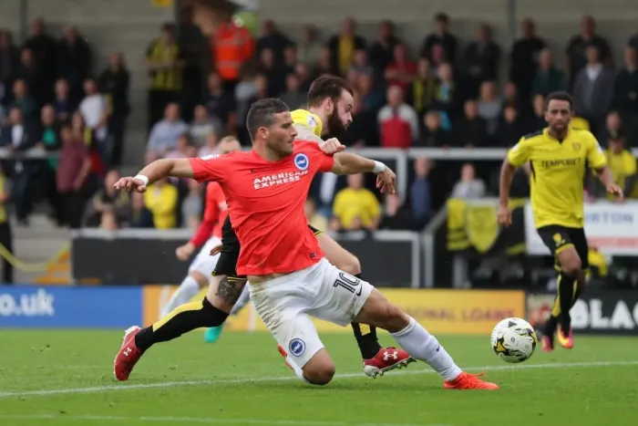 Framed Print : Championship Showdown: Burton Albion vs. Brighton and Hove Albion at Pirelli Stadium (17SEP16) Framed Print : Championship Showdown: Burton Albion vs. Brighton and Hove Albion at Pirelli Stadium (17SEP16)