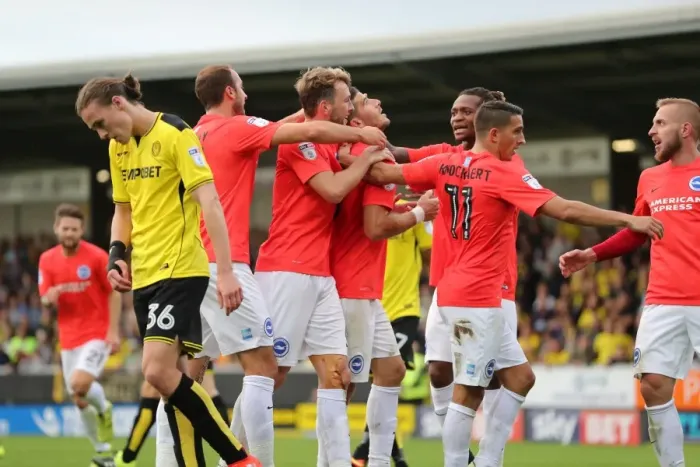 Framed Print : Championship Showdown: Burton Albion vs. Brighton and Hove Albion at Pirelli Stadium (17SEP16) Framed Print : Championship Showdown: Burton Albion vs. Brighton and Hove Albion at Pirelli Stadium (17SEP16)