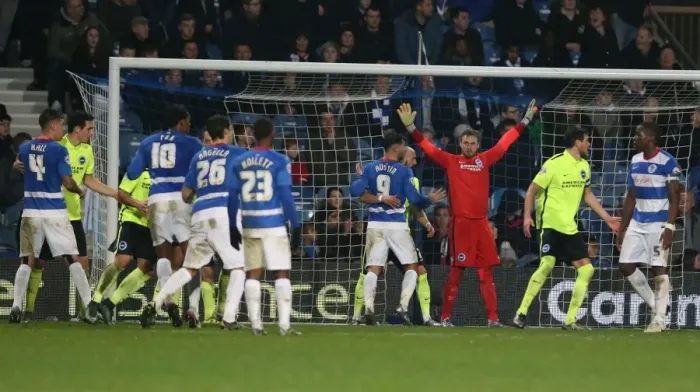 Framed Print : Championship Showdown: QPR vs. Brighton & Hove Albion at Loftus Road (15DEC15)