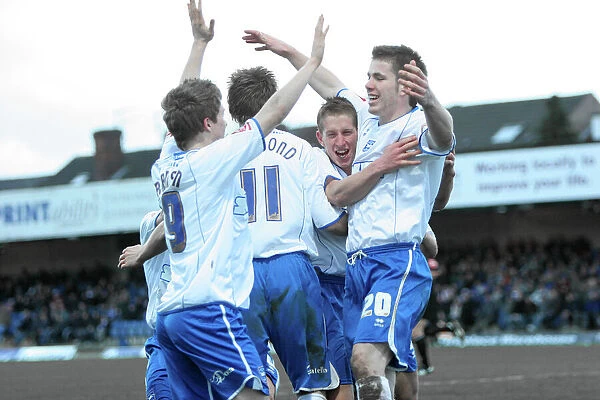 Chesterfield Action. Joe Gatting celebrates his goal at Chesterfield on 20th Jan 2007