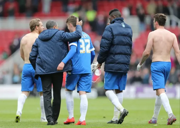 Framed Print : Chris Hughton Comforts James Tilley: Brighton Manager Offers Support During Middlesbrough Clash Framed Print : Chris Hughton Comforts James Tilley: Brighton Manager Offers Support During Middlesbrough Clash