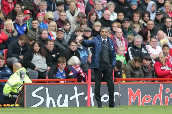 Framed Print : Chris Hughton Focused: Brighton Boss at Middlesbrough Clash, May 2015 Framed Print : Chris Hughton Focused: Brighton Boss at Middlesbrough Clash, May 2015