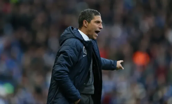 Framed Print : Chris Hughton in Intense Focus: Brighton and Hove Albion vs. Brentford, Sky Bet Championship, 17 January 2015