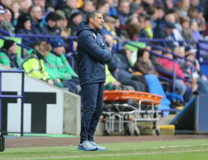 Framed Print : Chris Hughton Leads Brighton and Hove Albion Against Bolton Wanderers, 28FEB15