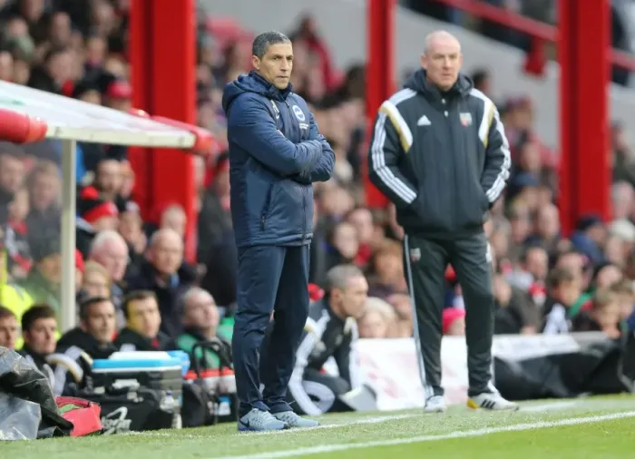 Framed Print : Chris Hughton Leads Brighton & Hove Albion in FA Cup Clash against Brentford (03JAN15)