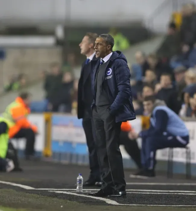 Framed Print : Chris Hughton Leads Brighton and Hove Albion Against Millwall in Championship Clash (17MAR15) Framed Print : Chris Hughton Leads Brighton and Hove Albion Against Millwall in Championship Clash (17MAR15)
