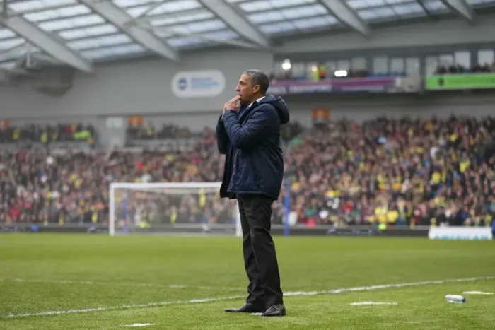 Framed Print : Chris Hughton's Focus: Brighton and Hove Albion vs. Norwich City, Sky Bet Championship, 3rd April 2015 Framed Print : Chris Hughton's Focus: Brighton and Hove Albion vs. Norwich City, Sky Bet Championship, 3rd April 2015