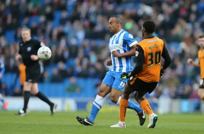 Framed Print : Chris O'Grady in Action: Brighton and Hove Albion vs. Wolverhampton Wanderers, Sky Bet Championship 2015 (American Express Community Stadium) Framed Print : Chris O'Grady in Action: Brighton and Hove Albion vs. Wolverhampton Wanderers, Sky Bet Championship 2015 (American Express Community Stadium)