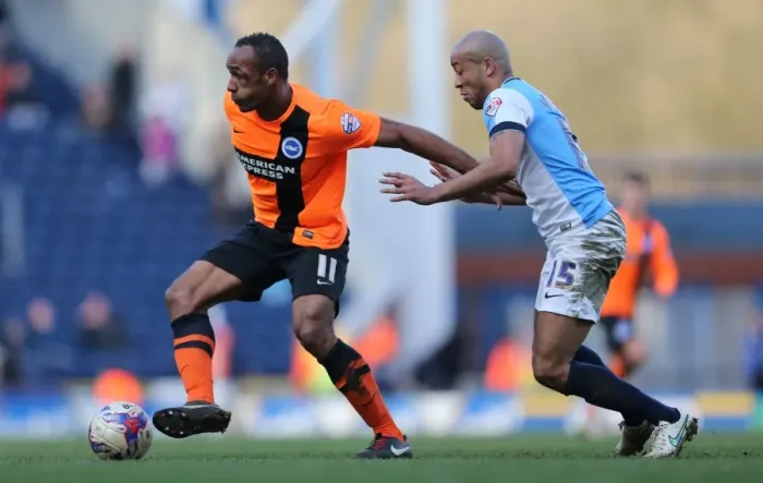 Framed Print : Chris O'Grady in Action: Brighton and Hove Albion vs. Blackburn Rovers, Sky Bet Championship, Ewood Park (21st March 2015) Framed Print : Chris O'Grady in Action: Brighton and Hove Albion vs. Blackburn Rovers, Sky Bet Championship, Ewood Park (21st March 2015)