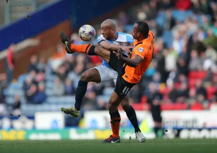Framed Print : Chris O'Grady vs. Alex Baptiste: Intense Moment from the Championship Clash between Blackburn Rovers and Brighton & Hove Albion (21MAR15) Framed Print : Chris O'Grady vs. Alex Baptiste: Intense Moment from the Championship Clash between Blackburn Rovers and Brighton & Hove Albion (21MAR15)
