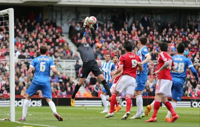 Framed Print : Christian Walton in Action: Middlesbrough vs. Brighton & Hove Albion (May 2015) - Sky Bet Championship Showdown Framed Print : Christian Walton in Action: Middlesbrough vs. Brighton & Hove Albion (May 2015) - Sky Bet Championship Showdown