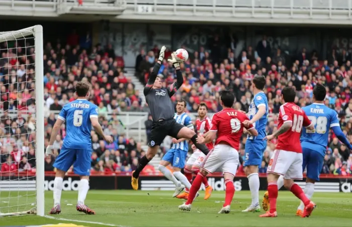 Framed Print : Christian Walton in Action: Middlesbrough vs. Brighton & Hove Albion, May 2015 Framed Print : Christian Walton in Action: Middlesbrough vs. Brighton & Hove Albion, May 2015