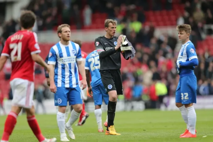 Framed Print : Christian Walton Appreciates Fan Support: Middlesbrough vs. Brighton & Hove Albion (2015) Framed Print : Christian Walton Appreciates Fan Support: Middlesbrough vs. Brighton & Hove Albion (2015)