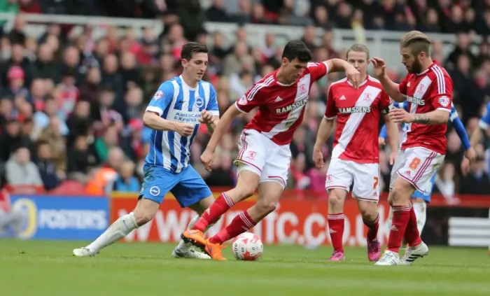 Framed Print : Clash in the Championship: Middlesbrough vs. Brighton & Hove Albion (02MAY15) Framed Print : Clash in the Championship: Middlesbrough vs. Brighton & Hove Albion (02MAY15)