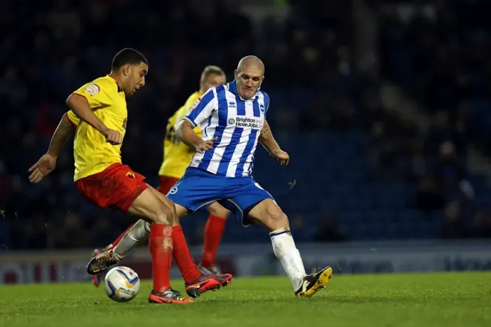 Framed Print : Clash of Leaders: El-Abd vs. Deeney, Brighton & Hove Albion vs. Watford, December 2012 Framed Print : Clash of Leaders: El-Abd vs. Deeney, Brighton & Hove Albion vs. Watford, December 2012