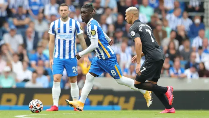 Framed Print : Clash in the Premier League: Brighton & Hove Albion vs. Everton (28AUG21), American Express Community Stadium