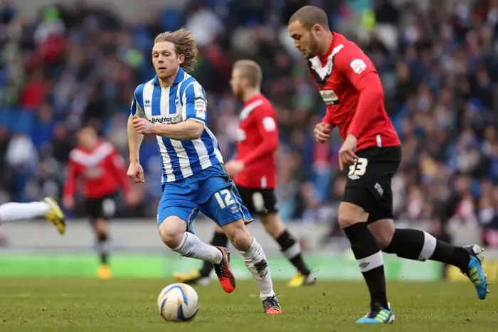 Framed Print : Clash of the Titans: Mackail-Smith vs. Lynch in Brighton & Hove Albion vs. Huddersfield Town (March 2, 2013) Framed Print : Clash of the Titans: Mackail-Smith vs. Lynch in Brighton & Hove Albion vs. Huddersfield Town (March 2, 2013)