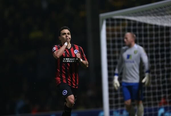 Colunga Scores Dramatic Penalty for Brighton & Hove Albion against Norwich City (22NOV14)