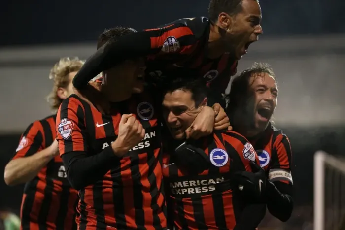 Framed Print : Colunga's Strike and Celebration: Fulham vs. Brighton & Hove Albion (December 2014) Framed Print : Colunga's Strike and Celebration: Fulham vs. Brighton & Hove Albion (December 2014)