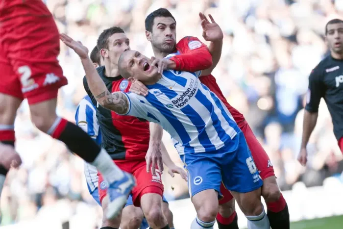 Framed Print : Controversial Moment at Brighton & Hove Albion vs Portsmouth: Adam El-Abd Allegedly Involved in Man Handling Incident (10th March 2012) Framed Print : Controversial Moment at Brighton & Hove Albion vs Portsmouth: Adam El-Abd Allegedly Involved in Man Handling Incident (10th March 2012)
