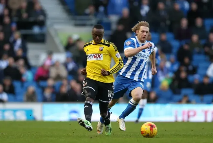 Framed Print : Craig Mackail-Smith in Action: Brighton & Hove Albion vs. Brentford, January 2015 Framed Print : Craig Mackail-Smith in Action: Brighton & Hove Albion vs. Brentford, January 2015