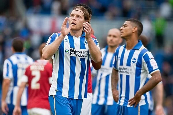 Craig Mackail-Smith Celebrates Goal and Applauds Fans: Brighton & Hove Albion vs Barnsley, August 25, 2012