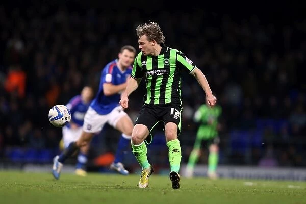 Craig Mackail-Smith Scores for Brighton and Hove Albion against Ipswich Town, Npower Championship, January 1, 2013