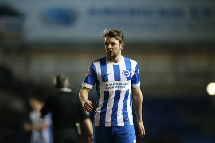 Framed Print : Dale Stephens in Action: Brighton and Hove Albion vs. Leeds United, 24 February 2015 Framed Print : Dale Stephens in Action: Brighton and Hove Albion vs. Leeds United, 24 February 2015