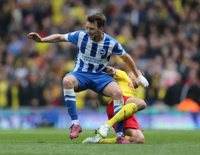 Framed Print : Dale Stephens in Action: Brighton & Hove Albion vs. Watford, Sky Bet Championship, 25 April 2015 Framed Print : Dale Stephens in Action: Brighton & Hove Albion vs. Watford, Sky Bet Championship, 25 April 2015