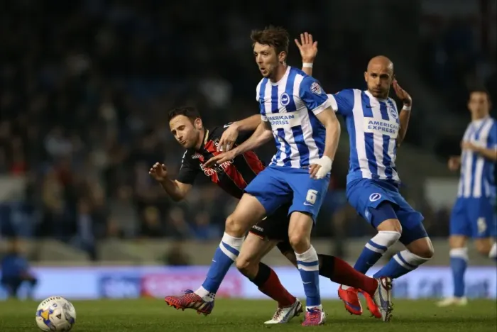 Framed Print : Dale Stephens in Action: Brighton and Hove Albion vs AFC Bournemouth (April 10, 2015) Framed Print : Dale Stephens in Action: Brighton and Hove Albion vs AFC Bournemouth (April 10, 2015)