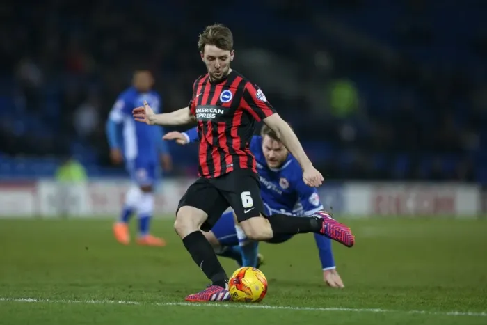 Framed Print : Dale Stephens in Action: Cardiff City vs. Brighton and Hove Albion, Sky Bet Championship 2015 - Midfielder's Determined Performance Framed Print : Dale Stephens in Action: Cardiff City vs. Brighton and Hove Albion, Sky Bet Championship 2015 - Midfielder's Determined Performance