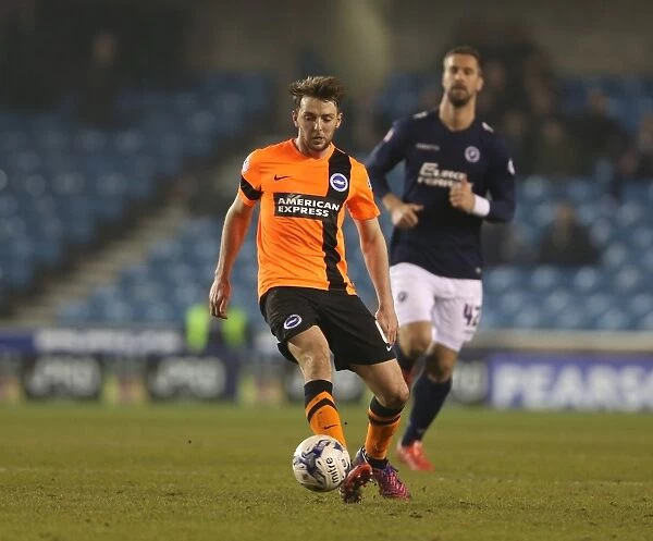 Dale Stephens in Action: Championship Showdown - Millwall vs. Brighton and Hove Albion (17MAR15)