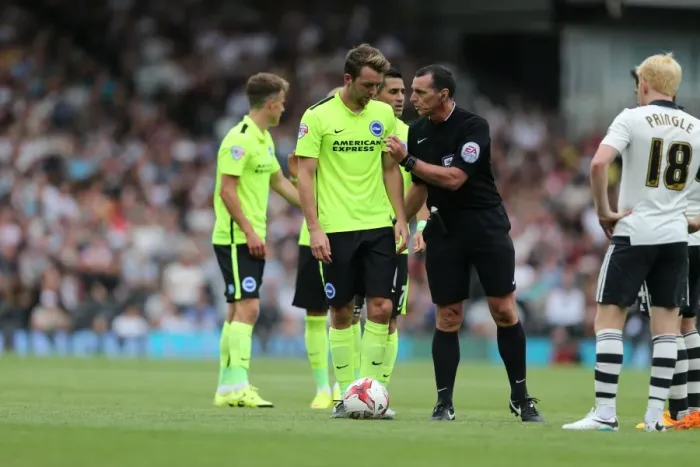 Framed Print : Dale Stephens Awaits Ref's Whistle: Fulham vs. Brighton & Hove Albion, Sky Bet Championship (15 / 08 / 2015) Framed Print : Dale Stephens Awaits Ref's Whistle: Fulham vs. Brighton & Hove Albion, Sky Bet Championship (15 / 08 / 2015)