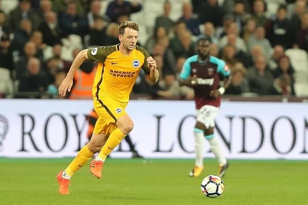 Dale Stephens of Brighton and Hove Albion in Action Against West Ham United, Premier League 2017